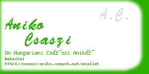 aniko csaszi business card